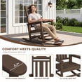 thumbnail image 4 of SERWALL Oversized Outdoor Rocking Chair for Adults, HDPE All Weather Patio Rockers for Porch Garden Lawn, Coffee, 4 of 9