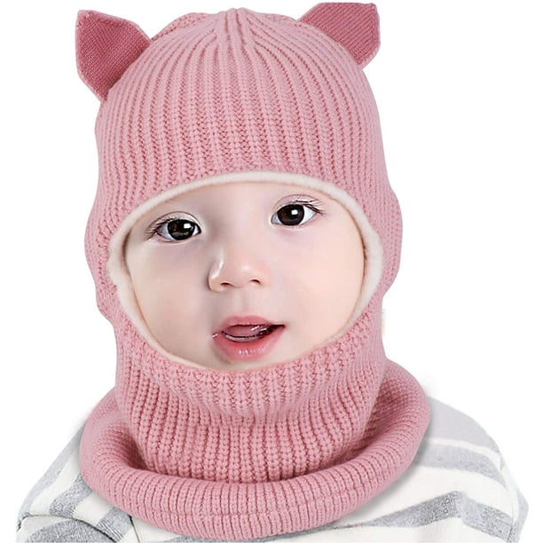 Bonnet Bebe Fille Hiver Chaud Chapeau d'hiver pour Enfants Bonnet Enfant  Fille Avac Cache-Cou Convient pour 2 à 5 Ans Enfant Fille (Rose)