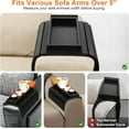 thumbnail image 5 of Joy&Grace Couch Arm Tray inMagnetic Detachable Sofa Arm Table with Phone and Tablet Holder Bamboo Couch Cup Holder Foldable Sofa Armrest Tray for Eating Drinks Phones (Natura, 5 of 5