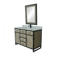 thumbnail image 3 of Infurniture 48"Rustic Solid Fir Single Sink Iron Frame Vanity in Driftwood Finish with Marble Top-No Faucet Carrara White Marble Top, 3 of 5
