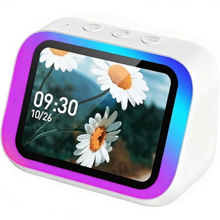 Smart Alarm Clock,Digital Alarm Clock for Bedroom with Wireless Bluetooth 5.4 Speaker,Dynamic RGB Light,Stereo Sound,Large Screen Display,Time&Weather Display,Hand-Free Calls,Great for Seniors,Kids