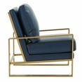thumbnail image 4 of LeisureMod Jefferson Modern Leather Design Accent Armchair With Elegant Gold Frame Modern Living Room Armchair (Navy Blue), 4 of 7