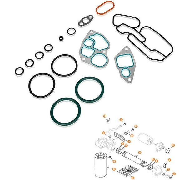 for Navistar International DT466E 431270 1823182C95 Cooler Gasket Kit Engine Oil