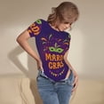 thumbnail image 3 of Fotbe Mardi Gras2 Body de Mujer con Cuello Redondo y Mangas Cortas, Sin Mangas Ajustado, Suave, Cómodo y Básico-Small, 3 of 7