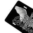 thumbnail image 3 of Yehwow Blessed Angel Wings Cross Metal Car Plate Decorative Aluminum License Plate Tag Sign, 3 of 5