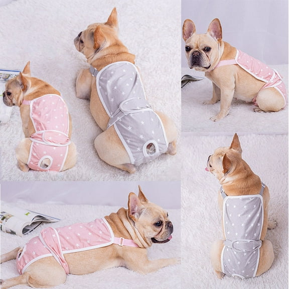 Zhaomeidaxi Dog Sanitary Panties with Suspenders,Pet Underwear Diaper for Male Female Dogs,Physiological Pants Cotton Jumpsuit Briefs for Teddy Corgi French Bulldog