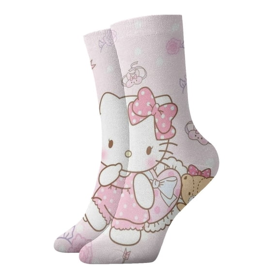 Hello Kitty Socks Casual Thick Warm Socks Soft Elastic Tube Socks All Season