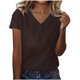 thumbnail image 1 of Blusas de Manga Corta para las Mujeres Verano Color Sólido V-Cuello Blusa de Manga Corta, Poliéster Casual Top para las Mujeres, Lavado a Mano Toda la Temporada, 1 of 4