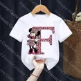 thumbnail image 3 of Camisetas de algodón para niños de Minnie, combinación de letras de la A a la Z, ropa de dibujos animados de Disney Kawaii, camisetas para niños y niñas, camisetas casuales, 3 of 5