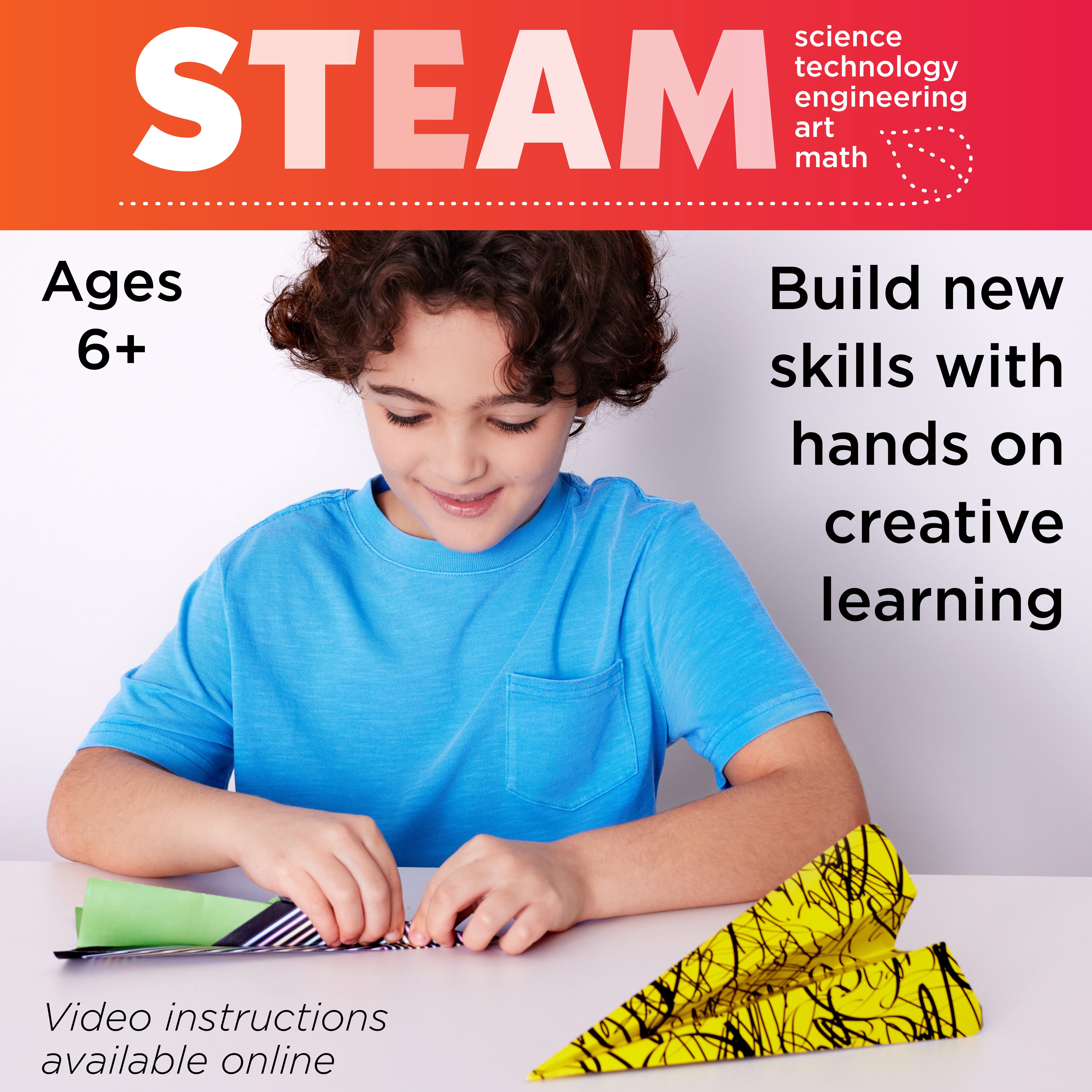 Creativity for Kids Stunt Squadron Fold & Launch: Makes 80 Paper Airplanes, STEM Crafts for Kids