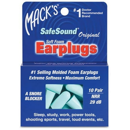 Macks Ear Care Safesound Earplugs - 10 Pair