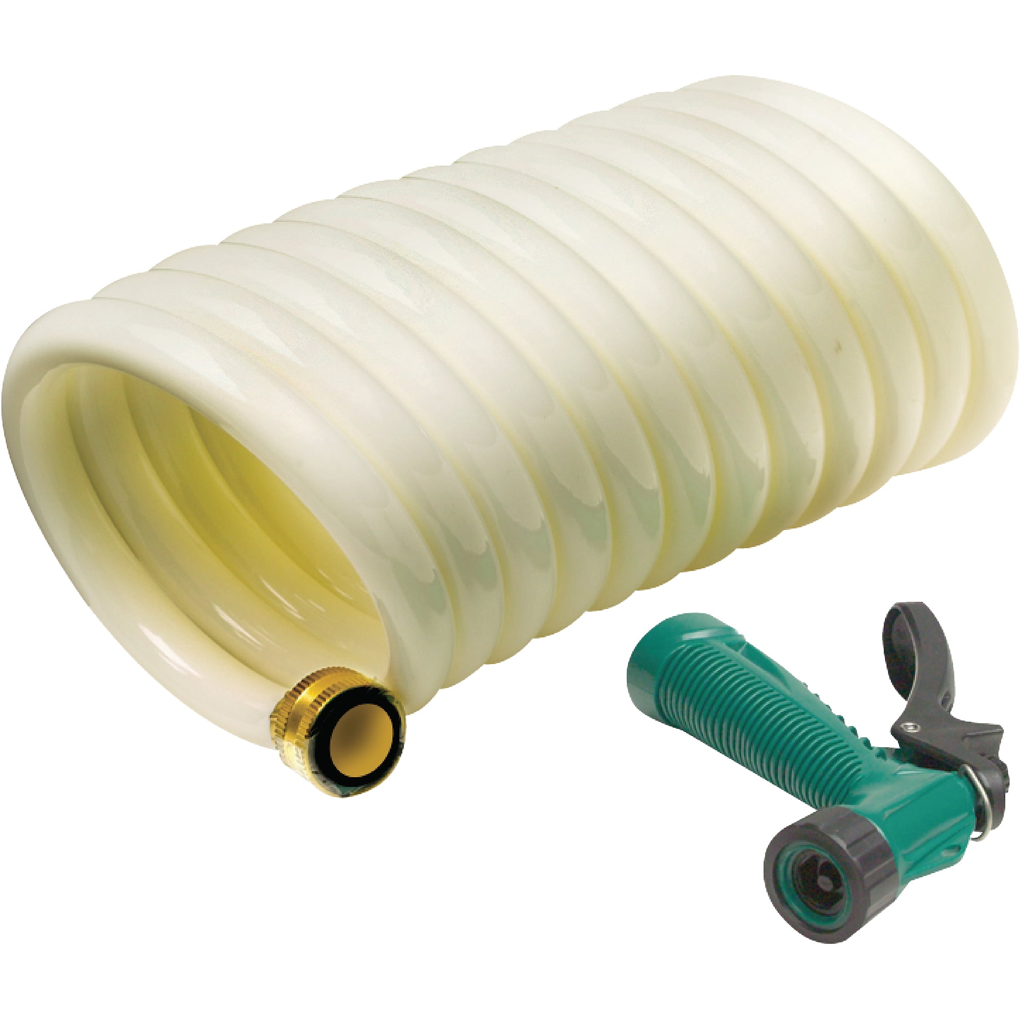 Seachoice 25' White Poly Coiled Washdown Hose with Sprayer by Seachoice Products