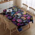 thumbnail image 2 of Colorful Psychedelic Mushroom Black Pattern Rectangle Tablecloth 60"x84",Waterproof Polyester Rectangle Table Cloth, Wipeable Spillproof Polyester Tablecloth for Dining, Camping, Indoor and Outdoor, 2 of 5