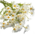thumbnail image 1 of 10 paquetes de flores de margaritas artificiales multicolores con tallos, arbustos de vegetación sintética, arreglos de plantas para decoración de jarrón de jardín para el hogar Rojo Verde, 1 of 5