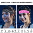 thumbnail image 4 of Diadema para correr, bandas para el sudor para entrenamiento, diademas deportivas ajustables, combinación de 2, 4 of 5