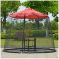 thumbnail image 4 of Patio Umbrella Mosquito Nets,7.5*10 FT Outdoor Umbrellas and Patio Tables.Polyester Mesh Net Screen,Universal Canopy Umbrella Net with Zipper Door (Red), 4 of 9
