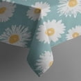 thumbnail image 5 of Teal Daisy Flower Golden Centers Pattern Square Tablecloth,Waterproof Square Table Cover,Wipeable Spillproof Washable Table Cover for Home Kitchen Party Decor 42"X42"(107x107cm), 5 of 6