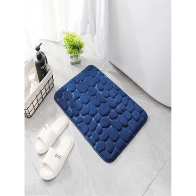 Alfombra de baño con relieve de adoquines, alfombras antideslizantes para lavabo, bañera, alfombrilla lateral para suelo, alfombrilla para baño, alfombrilla de viscoela de espuma Deng Xun unisex