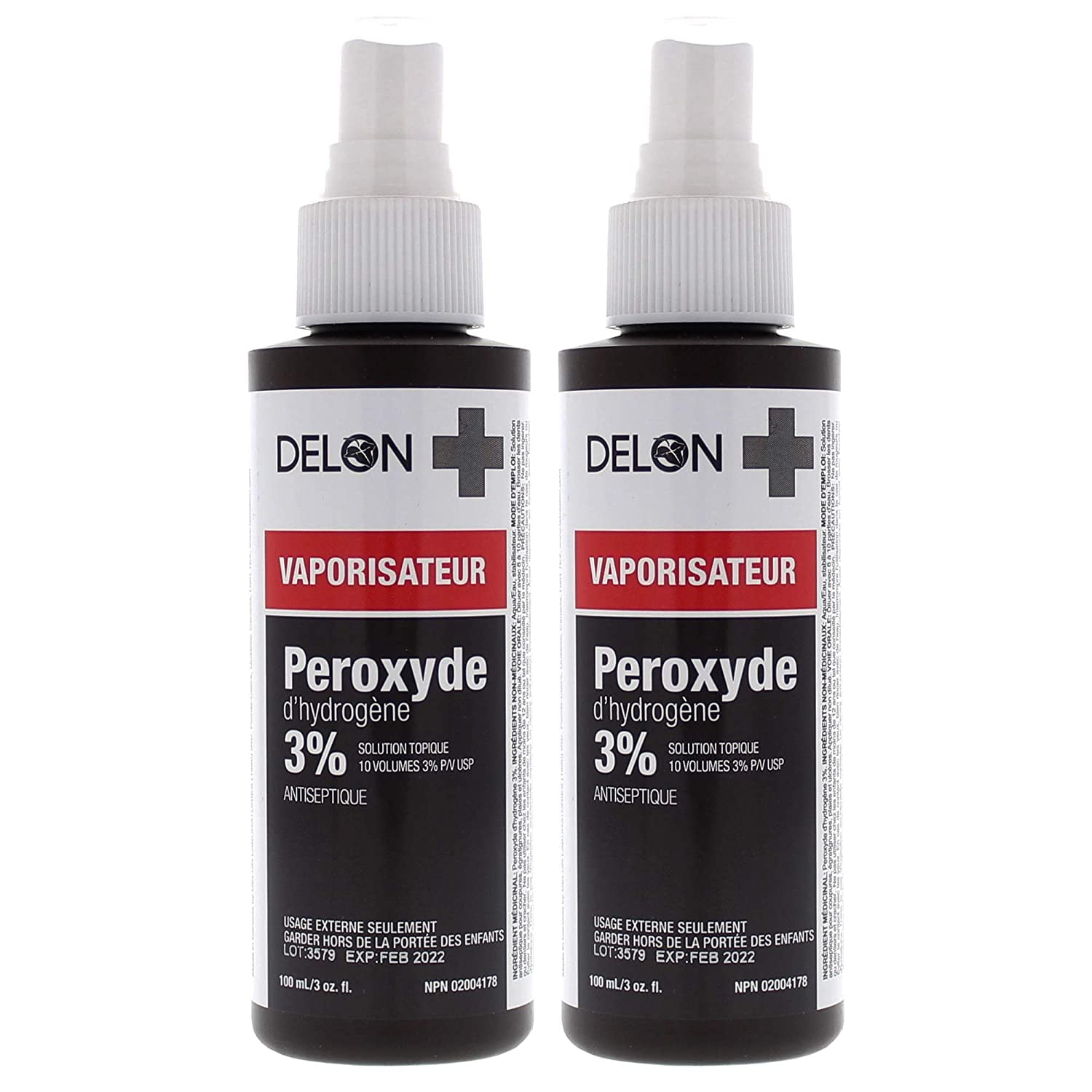 2 Pack Hydrogen Peroxide Topical Solution 3 USP, 100mL Spray Walmart
