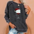 thumbnail image 1 of Nouveaux Hauts pour Femmes 2023 Manches Longues Col Rond Hauts Chemises Amples Imprimé de Noël Blouse Graphique Coupe Décontractée Chandail en Molleton Oversize pour Femmes, 1 of 6