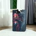 thumbnail image 6 of Yayeee Freestanding Laundry Hamper with Handle Collapsible Large Storage Basket for Clothes, Glowing Jellyfish, 6 of 7