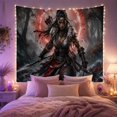 thumbnail image 2 of Moon Stars Figure with Warrior Figure Long Wind, Spooky Gothic for Gothic Decor Fans, Dark Art Decor, Halloween Gift, Tapestry Wall Hanging for Bedroom and Dorm, 2 of 7