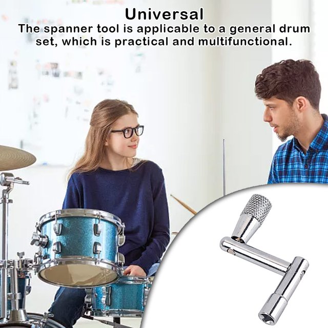 Tambour en Acier Inoxydable en Forme de Z Clé Tambours Pivotant Percussion Tête Universelle Instrument d'Accordage Toupie de Percussion Pièces de Rechange Quincaillerie pour Débutant