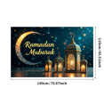 thumbnail image 1 of Ramadan Mubarak Celebration Background Banner with Lantern and Crescent Moon Golden Decor for Home Party Decorations Events Backdrop, 1 of 4