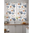 thumbnail image 4 of Thanksgiving Sheer Curtains 72 inches Long, Pumpkin Fall Sunflower Leaves Light Filtering Sheer Window Curtains Rod Pocket Voile Drapes for Bedroom Living Room, 52"W x 72"L 2 Panels, 4 of 7