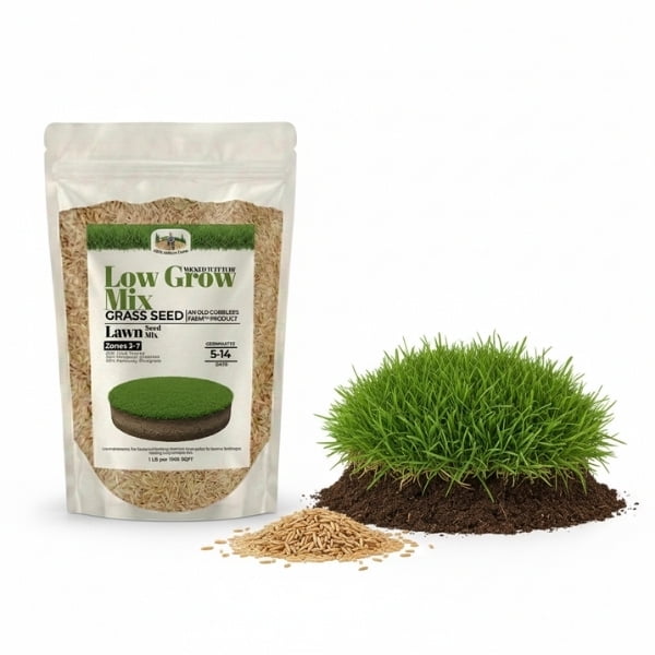 Old Cobblers Farm™ Wicked Tuff Turf Low Grow Mix – Low-Maintenance Grass Seed for Reduced Mowing, Dense Green Coverage & Fast Establishment (5 lbs | 10 lbs | 15 lbs | 20 lbs)(15lbs)