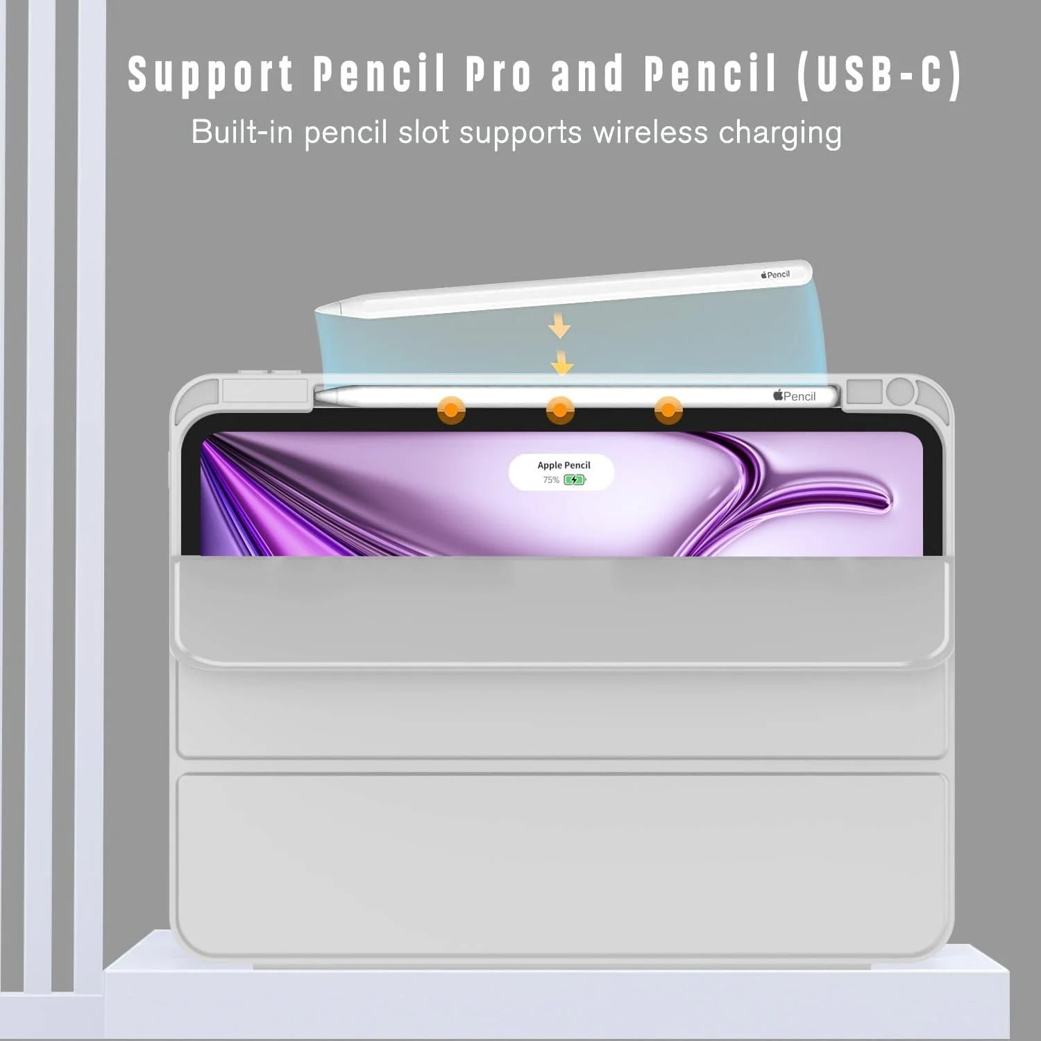 New iPad Air 13 Inch Case M2 2024 with Pencil Holder, Smart iPad