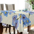 thumbnail image 4 of 54x54 Inch Tablecloth Polyester Square Tablecloth for Home Kitchen Dinner Decor Blue Flower Seamless, 4 of 9