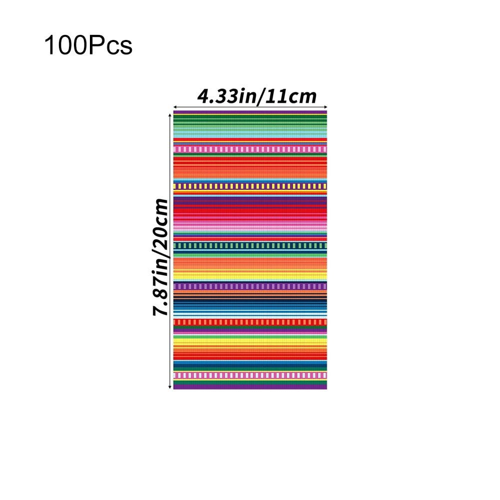 Yvsxxv 100 Pack Mexican Fiesta Guest Napkins Mexican Themed Colorful Dinner Napkins Mexico Fiesta Paper Hand Towel for Cinco De Mayo Fiesta Tableware Baby Shower Birthday
