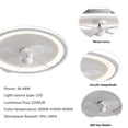 thumbnail image 3 of Miumaeov 19.7'' White Modern LED Ceiling Chandelier Ceiling Fan with Remote, 3 of 18