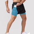 thumbnail image 2 of SAILING 2023 pantalones cortos deportivos para hombre, ropa deportiva de dos pisos, pantalón corto de entrenamiento, pantalón de verano 2 en 1, ropa de playa para hombre, pantalones cortos p, 2 of 3