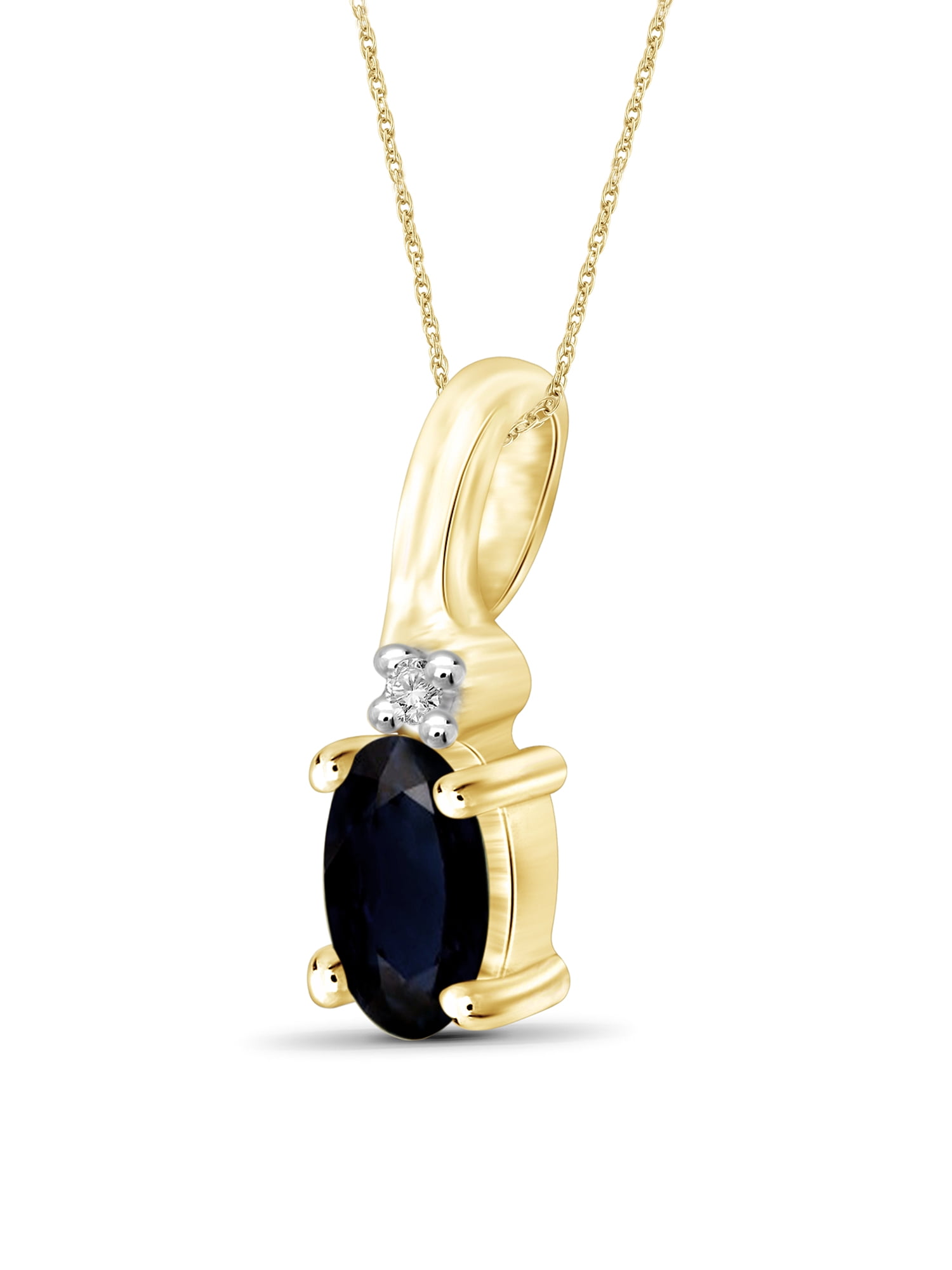 JewelersClub 1/3 Carat T.G.W. Sapphire And White Diamond Accent 14K Gold Over Silver Pendant, 18"
