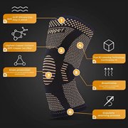 JIUFENTIAN Copper Knee Brace Support for Men and Women Knee Compression Sleeve for Knee Arthritis Pain Relief-L
