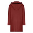thumbnail image 5 of Lovskoo Long Cardigans for Women Trendy Casual Outfits Chunky Knit Open Front Hooded Sweaters Long Sleeve Cardigan Outerwear Coats with Pocket Claret, 5 of 7