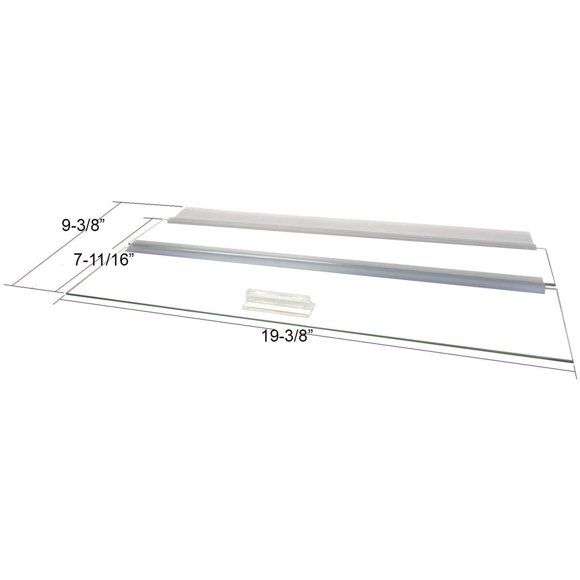 Aquarium Glass Canopy for Aquariums with and Without Center Brace, 10 Gallon to 200 Gallon Aquariums (Tank Without Center Brace, 20" L x 10" W)