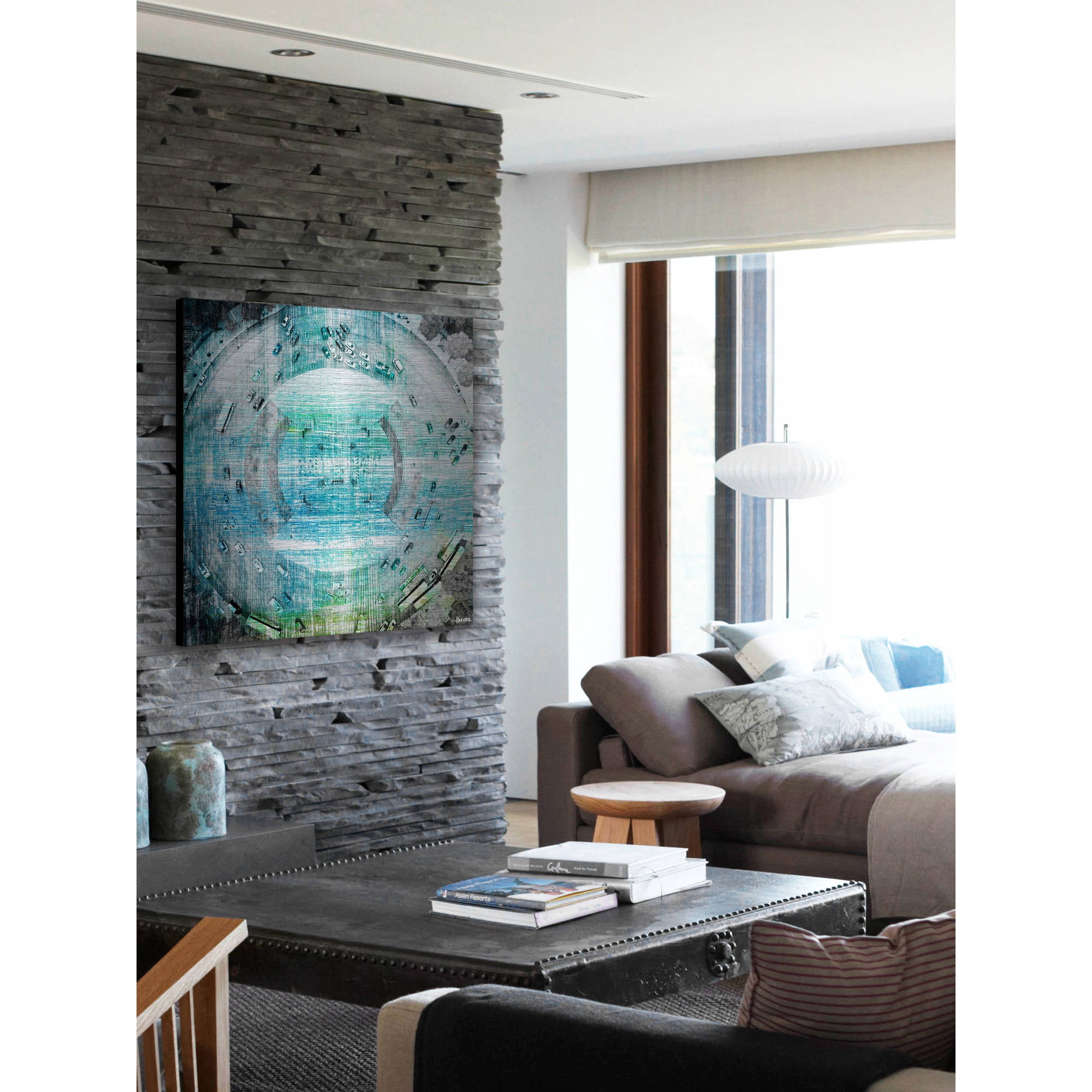 "Wrong Way Circle" Painting Print on Brushed Aluminum