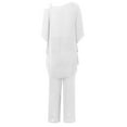 thumbnail image 6 of UJNDER Women's Casual Shoulder Irregular Party Elegant Two Piece Set Pant Suits for Women White M, 6 of 7