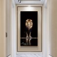thumbnail image 3 of Decorative painting of a lion drinking water by the water's edge Tall Lion Decorative Art 15.75in x31.5in Frameless canvas painting, 3 of 7