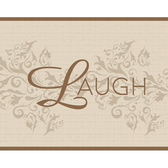 Dundee Deco Peel and Stick Self Adhesive Wallpaper Border - Sepia, Tan Live, Love, Laugh,15 ft x 7 in