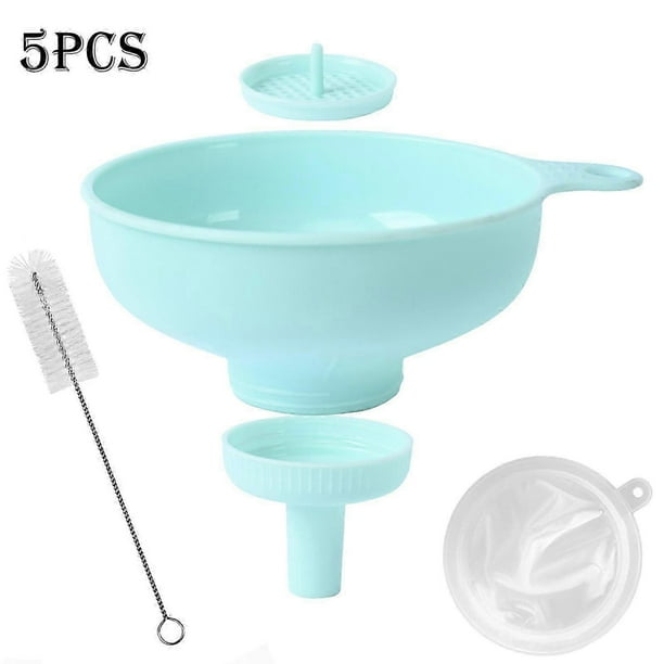 Wide Mouth Kitchen Funnel With Detachable Spouts And Strainers Plastic Cooking Canning Funnel For Filling Small Bottles