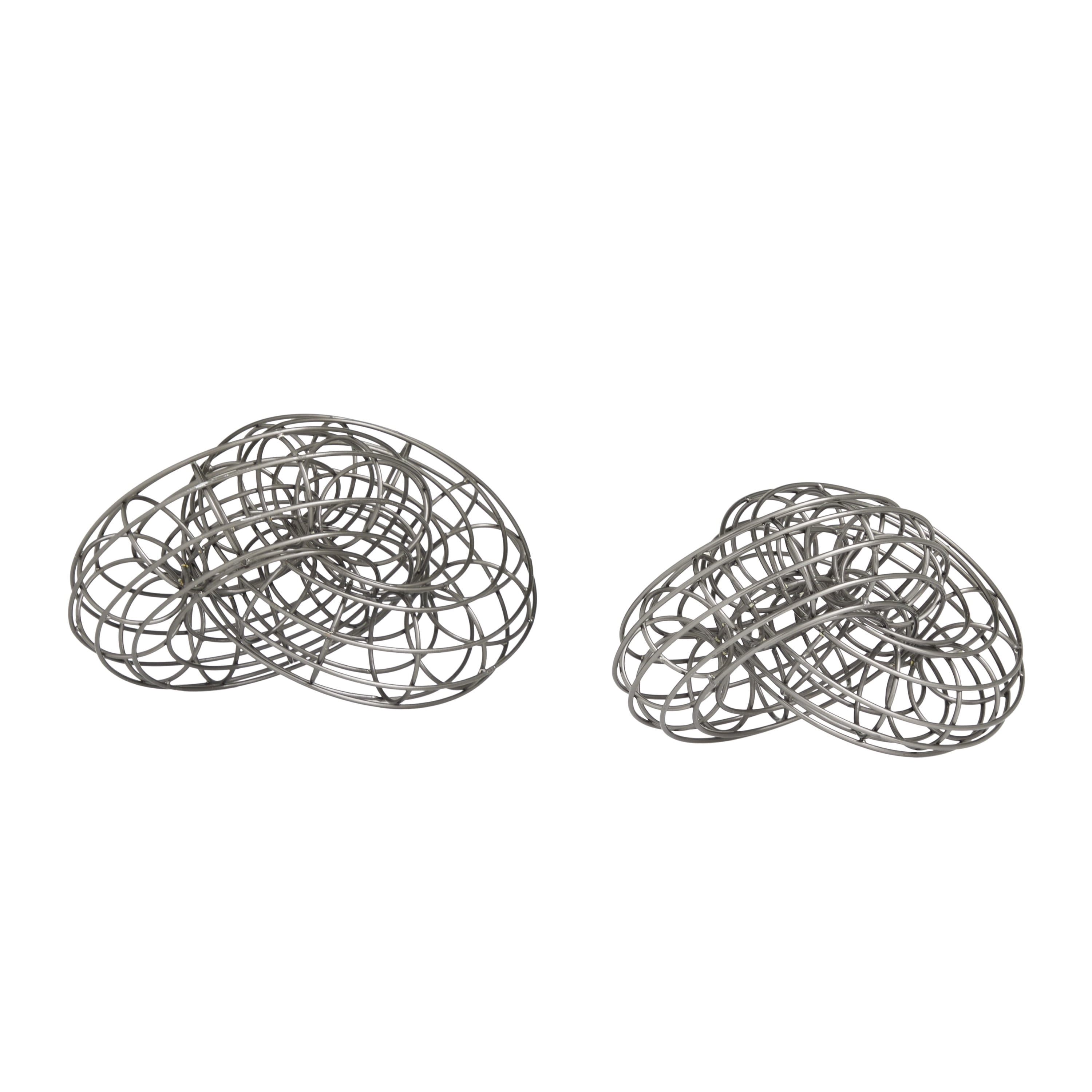 11", 8"W Gray Metal Wire Chain Sculpture, by DecMode (2 Count)