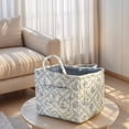 thumbnail image 5 of Yucurem Boho Fabric Storage Basket with Handles, Large Capacity Foldable Floral Organizer for Clothes and Sundries, Quilted Puffer Tote Bag for Home, Picnic, Shopping, Travel, 5 of 7