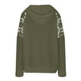 thumbnail image 6 of VEKDONE Womens Trendy Hoodies Lace Patchwork Hollow Out Textured Hooded Sweatshirt Casual Drawstring Pullover, 6 of 7