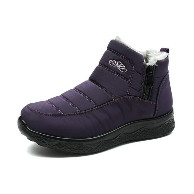 Cameland Chaussures Confortables pour Femmes Mode Chaussures Décontractées Imprimées Chaudes Bottes de Neige à Fermeture Éclair