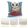thumbnail image 4 of Orinice Owl Graphic Decorative Cushion Throw Pillow Cover for Home Couch Living Room Bed Sofa, Short Plush 1PC 24x24in, 4 of 5