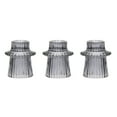 thumbnail image 5 of Mainstays Decorative Smoke Glass Ribbed Taper Tealight Candleholder, Set of 3, 3", 5 of 11